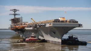 The overhaul is now 65% complete and the ship is scheduled for redelivery to the Navy in October 2026, the service said.
